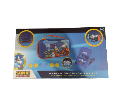 Sonic the Hedgehog Switch Gaming Travel Kit Set w/ case, stand, controller grips