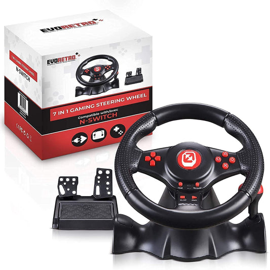 Super Gaming Steering Wheel compatible con Switch, PS4, PS3 & PC